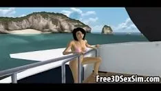 Reproduzir Bebê esboçado em 3D quente sendo fodido em um suporte de molho